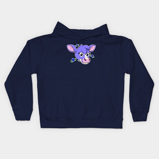 Bailey the Blueberry Cow - Original, Head (Part 1) Kids Hoodie by K-Tee's CreeativeWorks